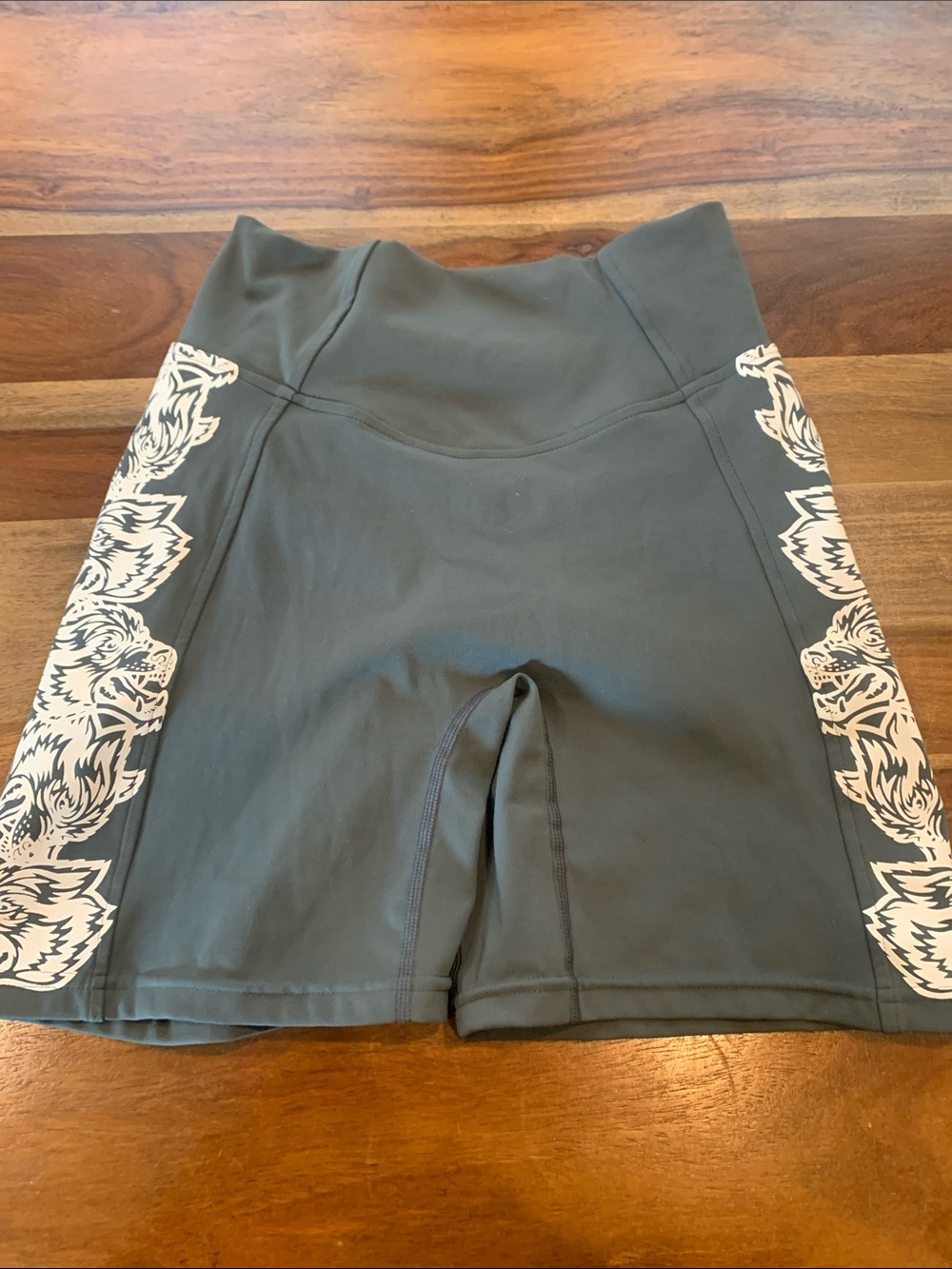 Darc Sport Wolves High-Waist Black Athletic Shorts with White Side Graphics